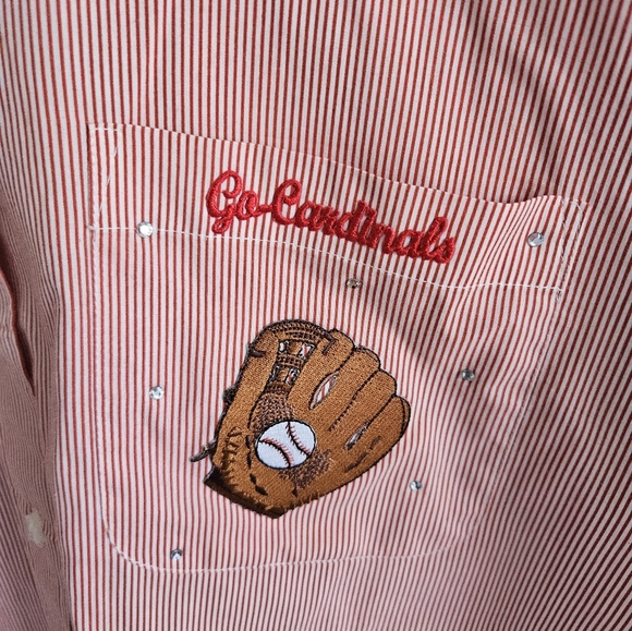 St. Louis Cardinals baseball embroidered button down - Picture 2 of 5